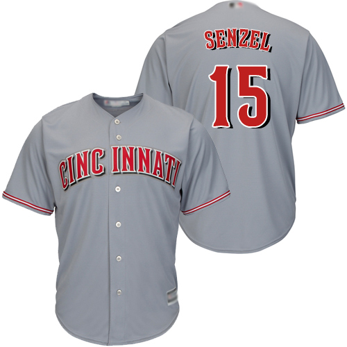Reds #15 Nick Senzel Grey Cool Base Stitched Youth MLB Jersey